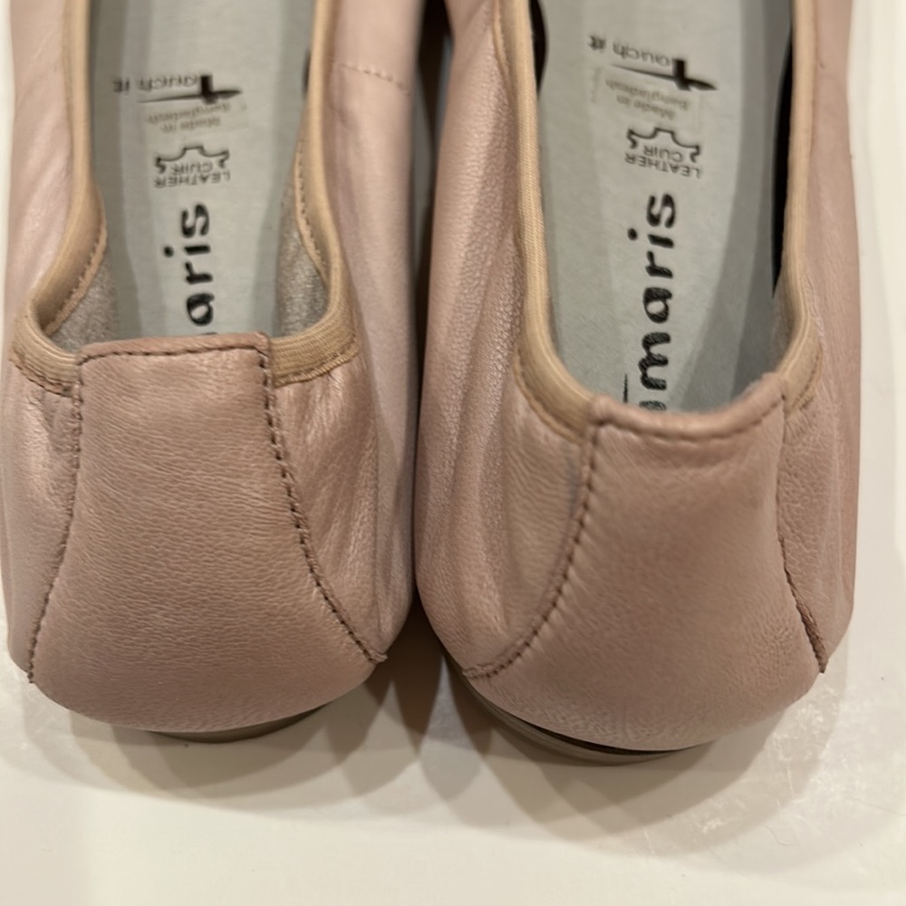 Tamaris leather flats Size 8 M Pale Pink - Picture 4 of 7
